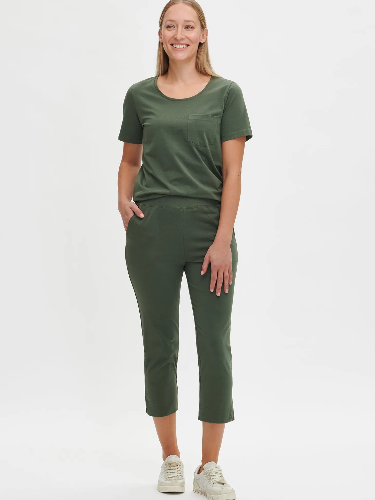BASIC 7/8-leggingsit - tummanvihreä
