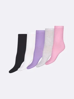 COTTON BASIC nilkkasukat, 5 paria - monivärinen