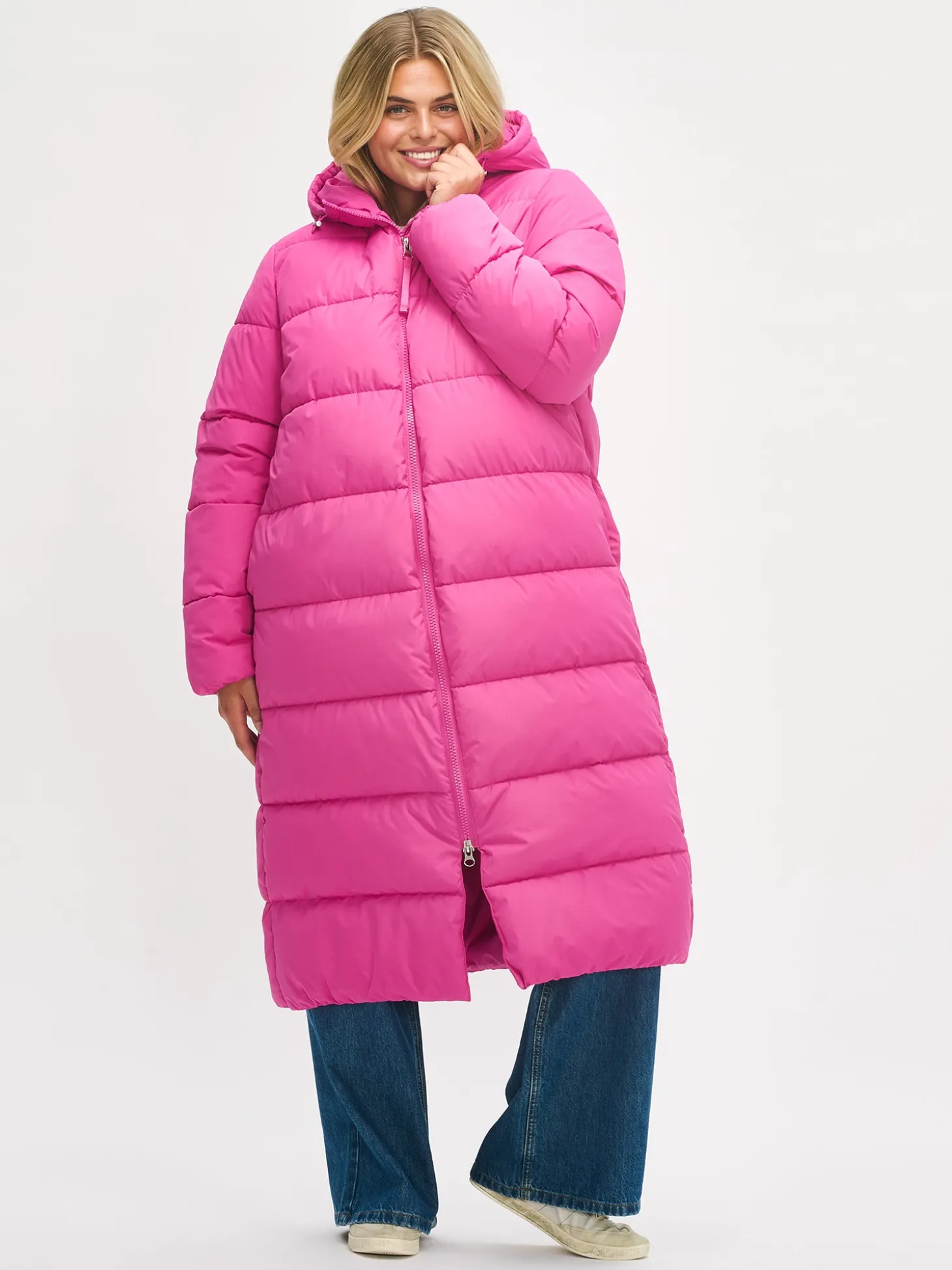 LUMI pitkä toppatakki - pinkki