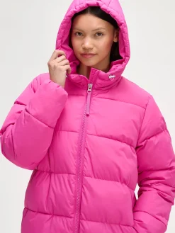 LUMI pitkä toppatakki - pinkki