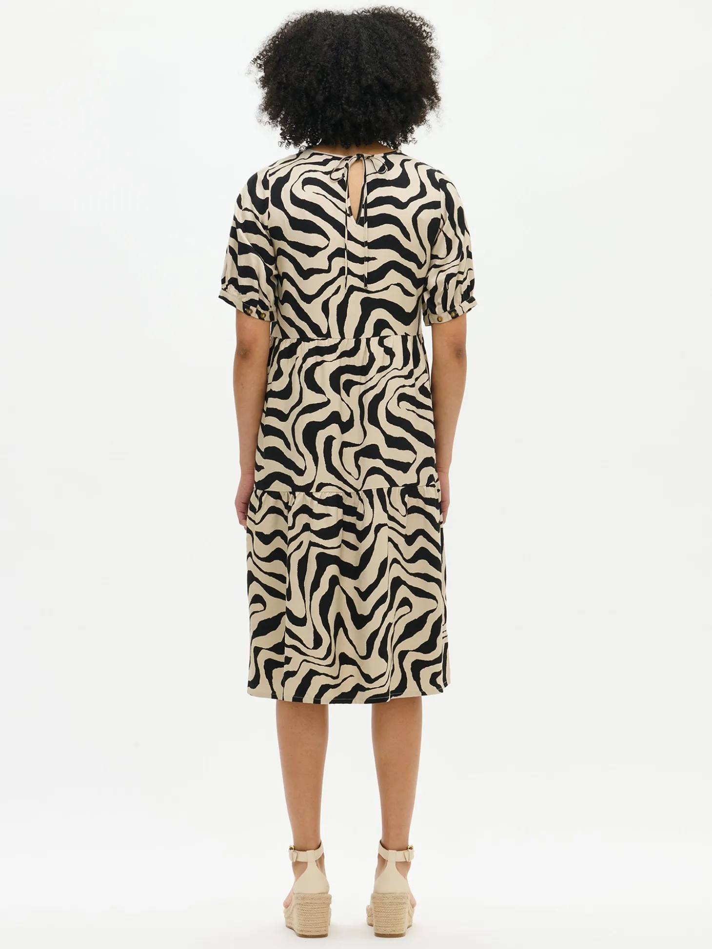 SAVANNA midi kangasmekko - beige